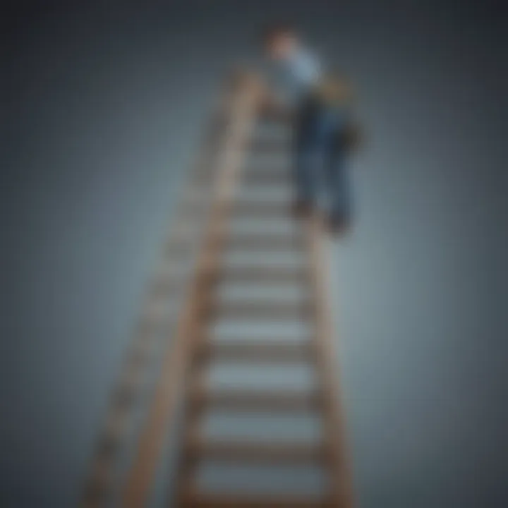 Illustration symbolizing achieving financial goals with a ladder of success