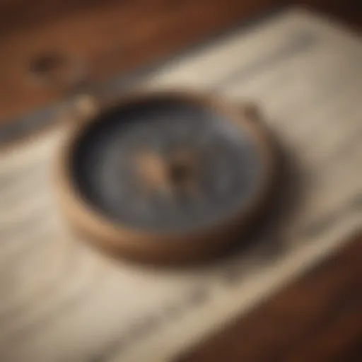 Vintage compass guiding the path to financial freedom
