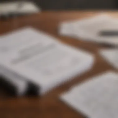 A stack of financial documents on a table