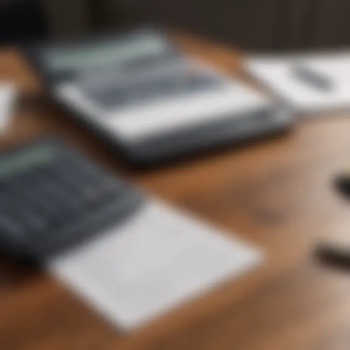 A close-up of a calculator and financial documents on a wooden table symbolizing financial planning and refinancing