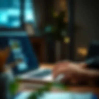 Conducting Online Property Searches A person using a laptop to search for property information online