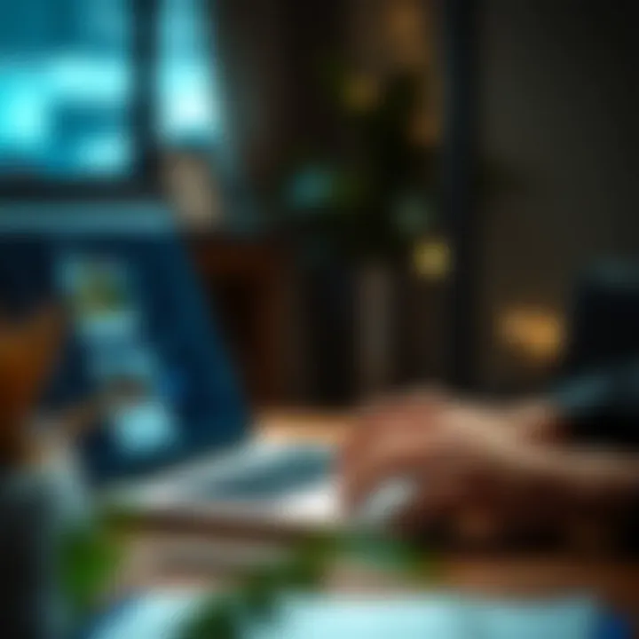 Conducting Online Property Searches A person using a laptop to search for property information online