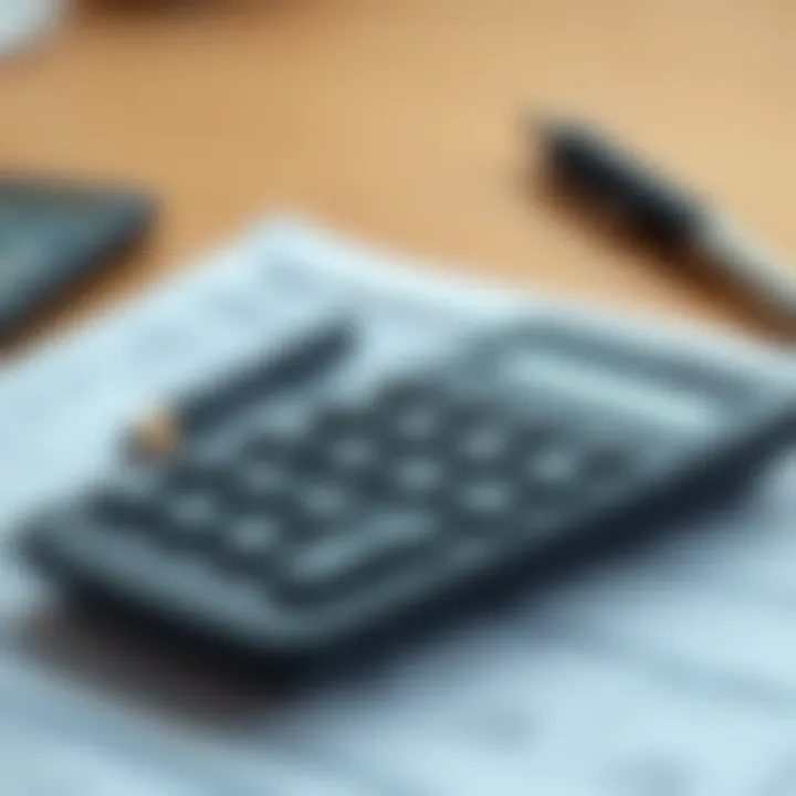 A close-up of a calculator and business receipts