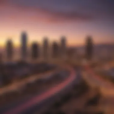 San Diego Skyline at Sunset Stunning view of San Diego skyline during sunset