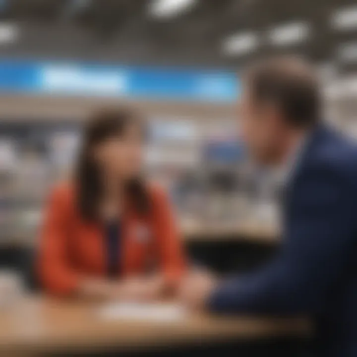 Customer consulting with a tax professional at Walmart