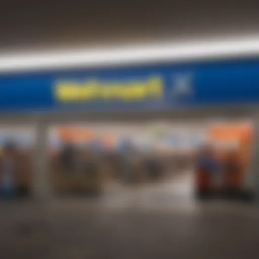 Walmart store front showcasing tax service signage