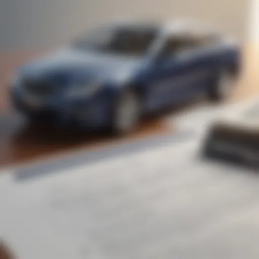 Illustration of a car with financial documents