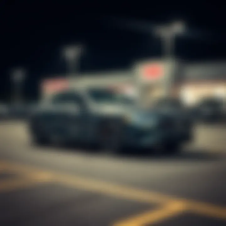 New car on a dealership lot