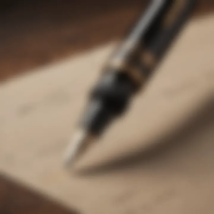 Vintage Fountain Pen on Parchment Paper
