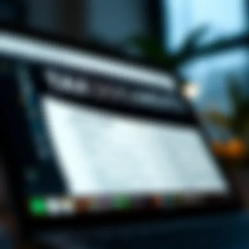 Close-up of a computer screen displaying tax documents