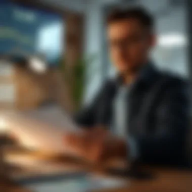 A person reviewing financial statements and tax returns