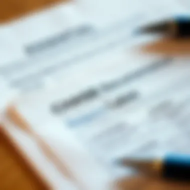 Essential Documentation Close-up of documents required for account opening