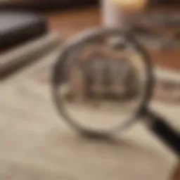 Illustration depicting rental property with magnifying glass analyzing tax implications