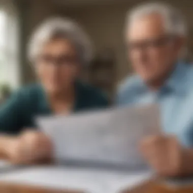 Senior Couple Reviewing Reverse Mortgage Documents