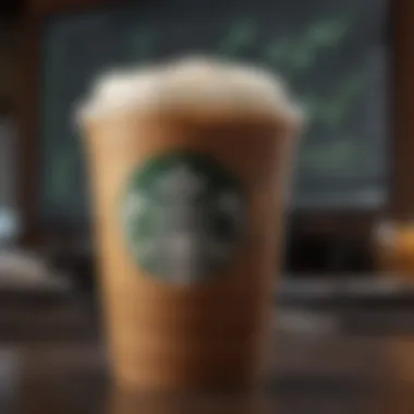 Starbucks logo with stock market graph overlay