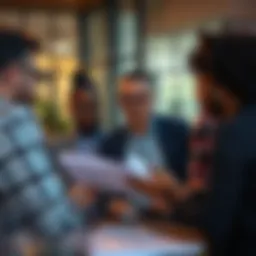 Diverse entrepreneurs discussing plans for a new business