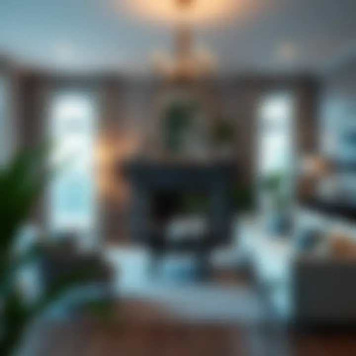 Elegant living room showcasing a staged home for sale