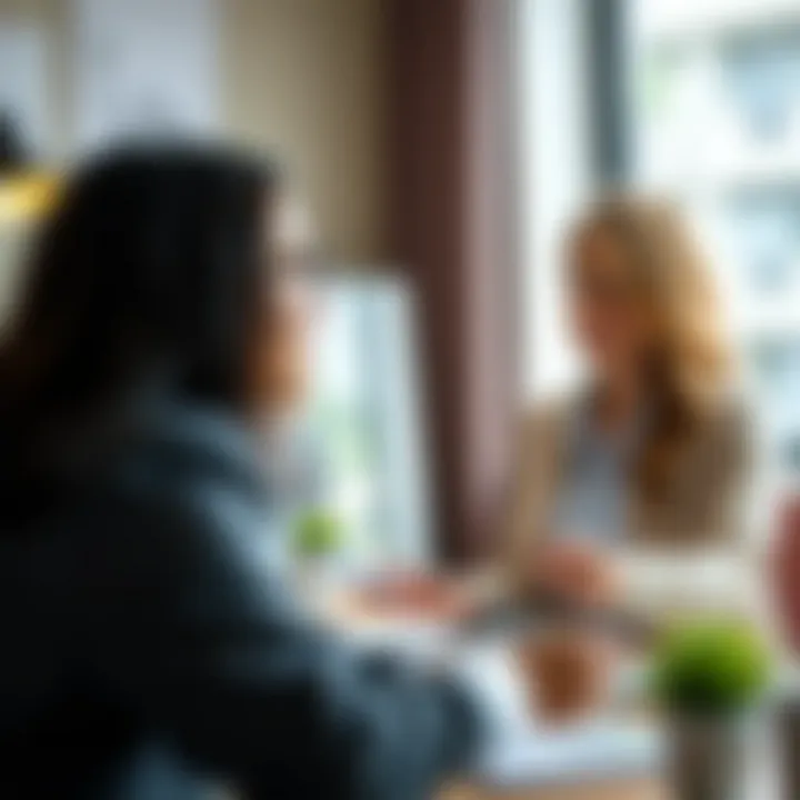 A couple discussing their real estate options with a professional