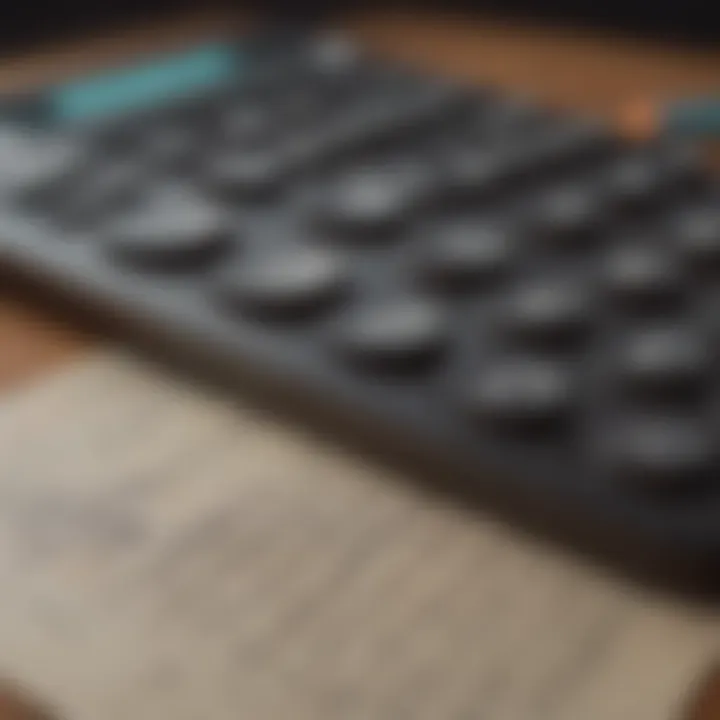 A close-up of a calculator displaying financial calculations