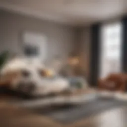 Stylish interior decor of a one-bedroom apartment