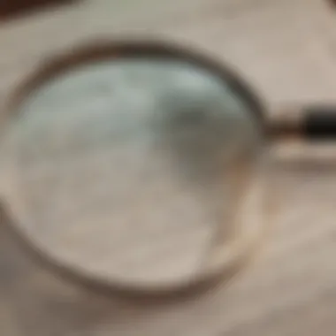 Magnifying glass on legal text