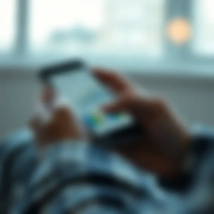 Analyzing Financial Data on iPhone A person analyzing expenses on their iPhone