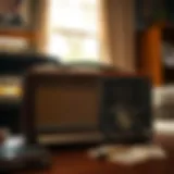 Vintage AM radio broadcasting financial advice