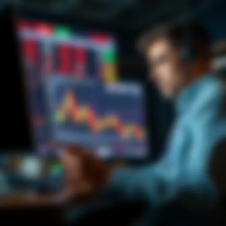 Market Analysis for Futures Options Trading Trader analyzing market data