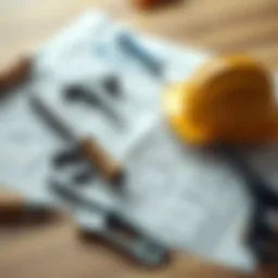 Blueprints and construction tools