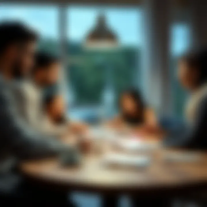 Financial Planning for Homebuyers A family discussing financial options at a table