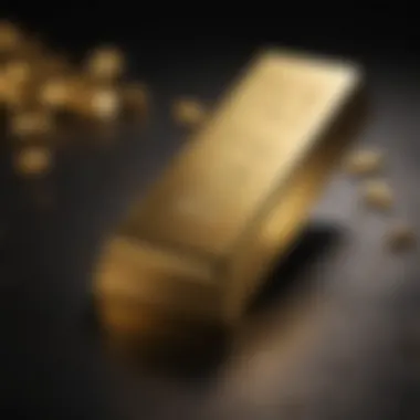 A glistening gold bar on a dark background