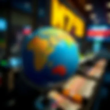 Global Currency Exchange Global currency exchange represented by a globe and money symbols