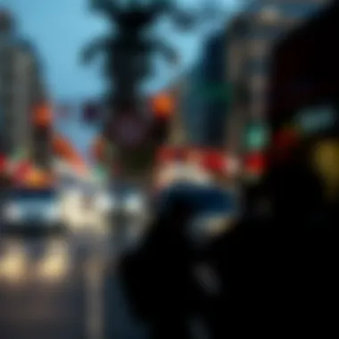 A busy San Diego street with public transportation