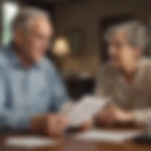 Elderly couple discussing social security benefits