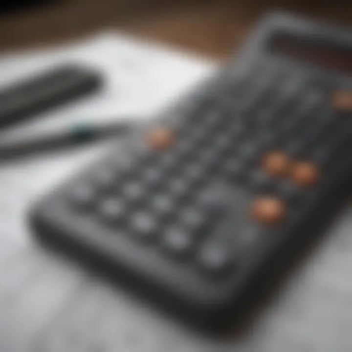 Conceptual image of a calculator and financial reports