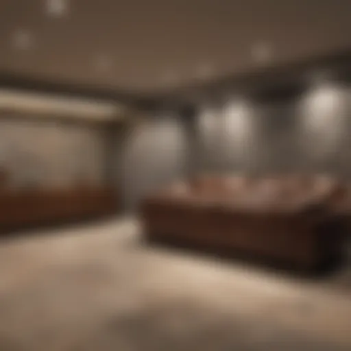 Finished basement showcasing modern design features