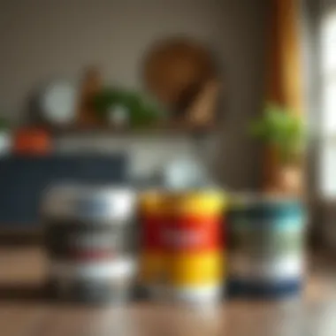 Different paint materials and their samples