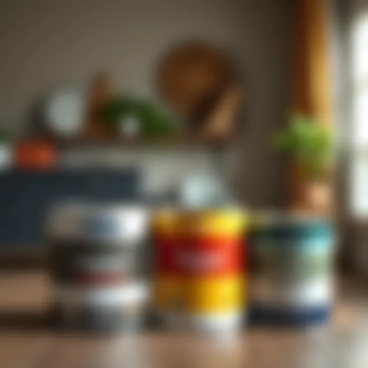 Different paint materials and their samples