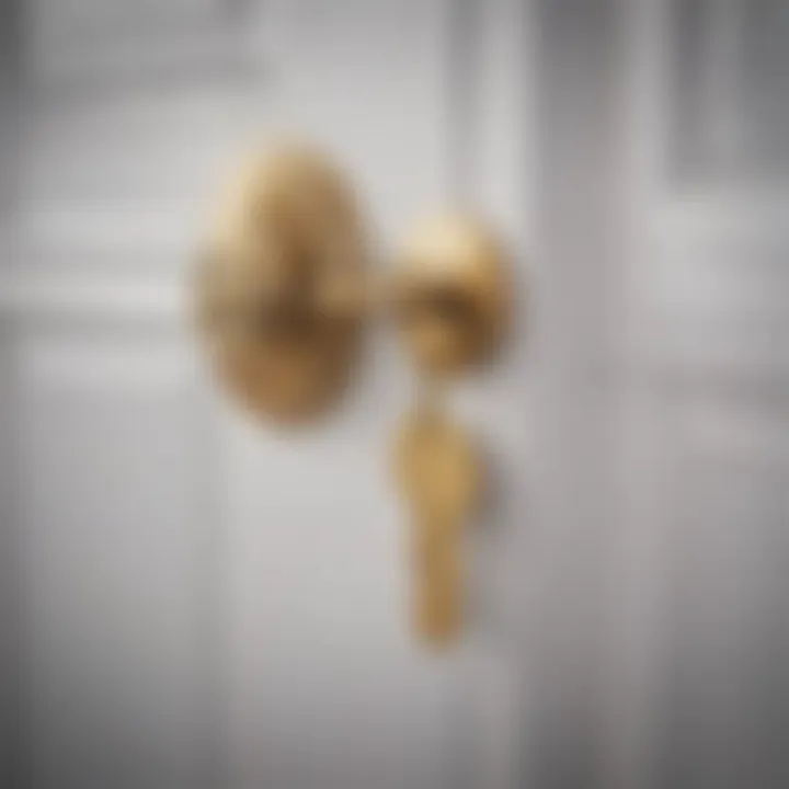 Illustration of a key unlocking a door to symbolize unlocking grant money for first-time homebuyers