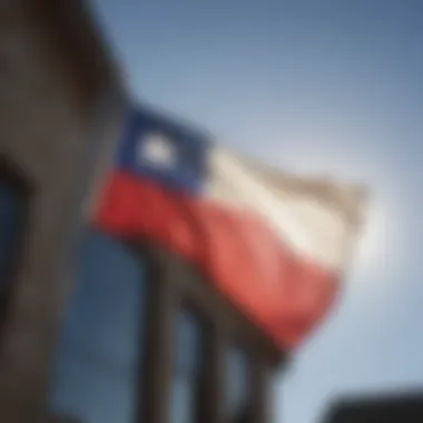 Texas flag waving proudly in the wind