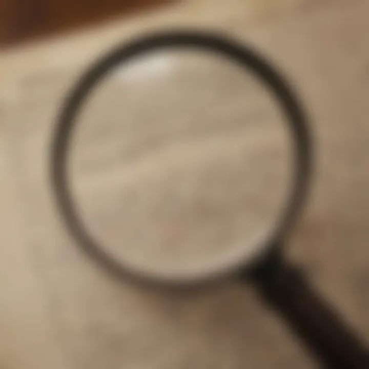 Vintage Magnifying Glass on Property Ownership Records